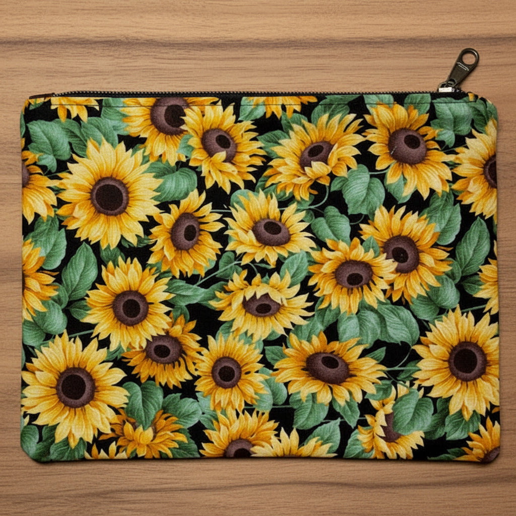 Pouch with sunflower pattern 