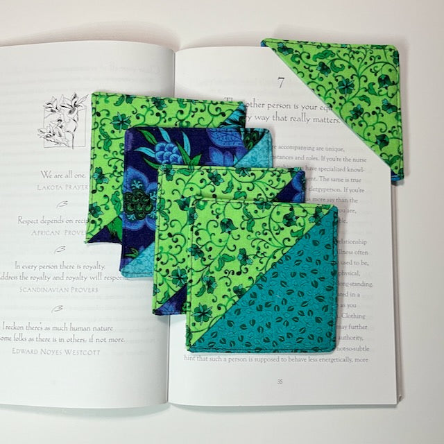 Fabric Corner Bookmarks - Sets of Five