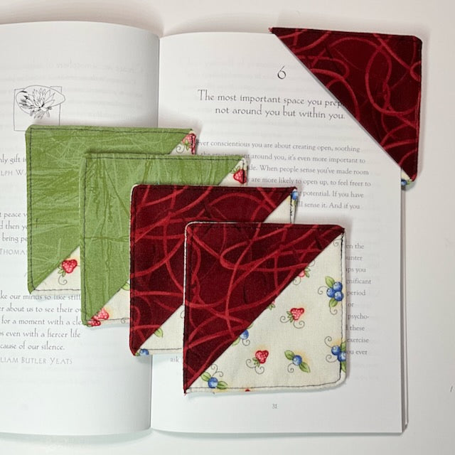 Fabric Corner Bookmarks - Sets of Five