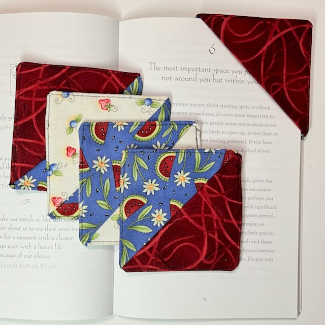 Fabric Corner Bookmarks - Sets of Five