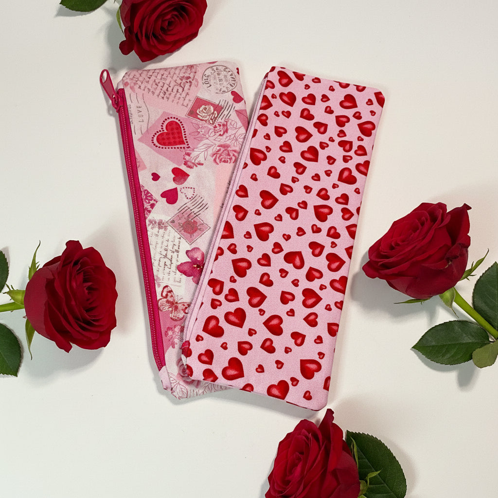 Handcrafted Zipper Organizer Bags - Valentine's Edition