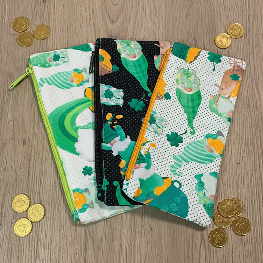 Handcrafted Zipper Organizer Bags - St. Patrick's Day Edition