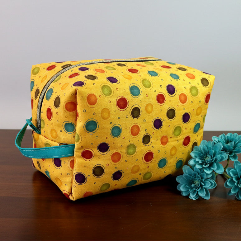 Travel Bags Large Boxed Bottom - Dots & Grids - Premium Cotton